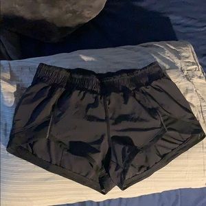 Black lululemon running shorts